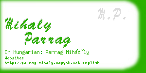 mihaly parrag business card